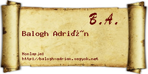 Balogh Adrián névjegykártya